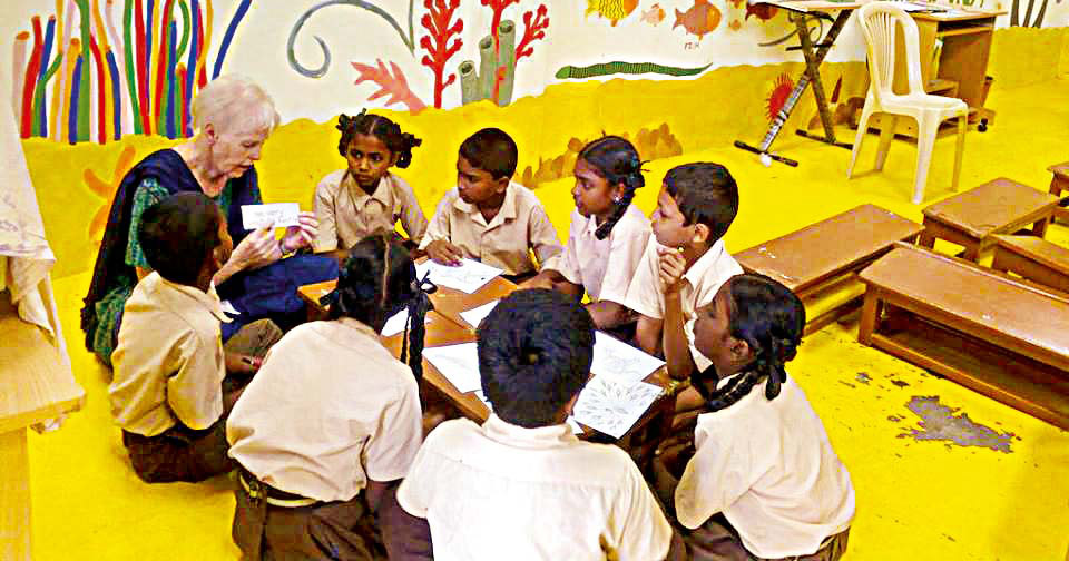 A lesson in progress at Annaswamy School A lesson in progress at Annaswamy School